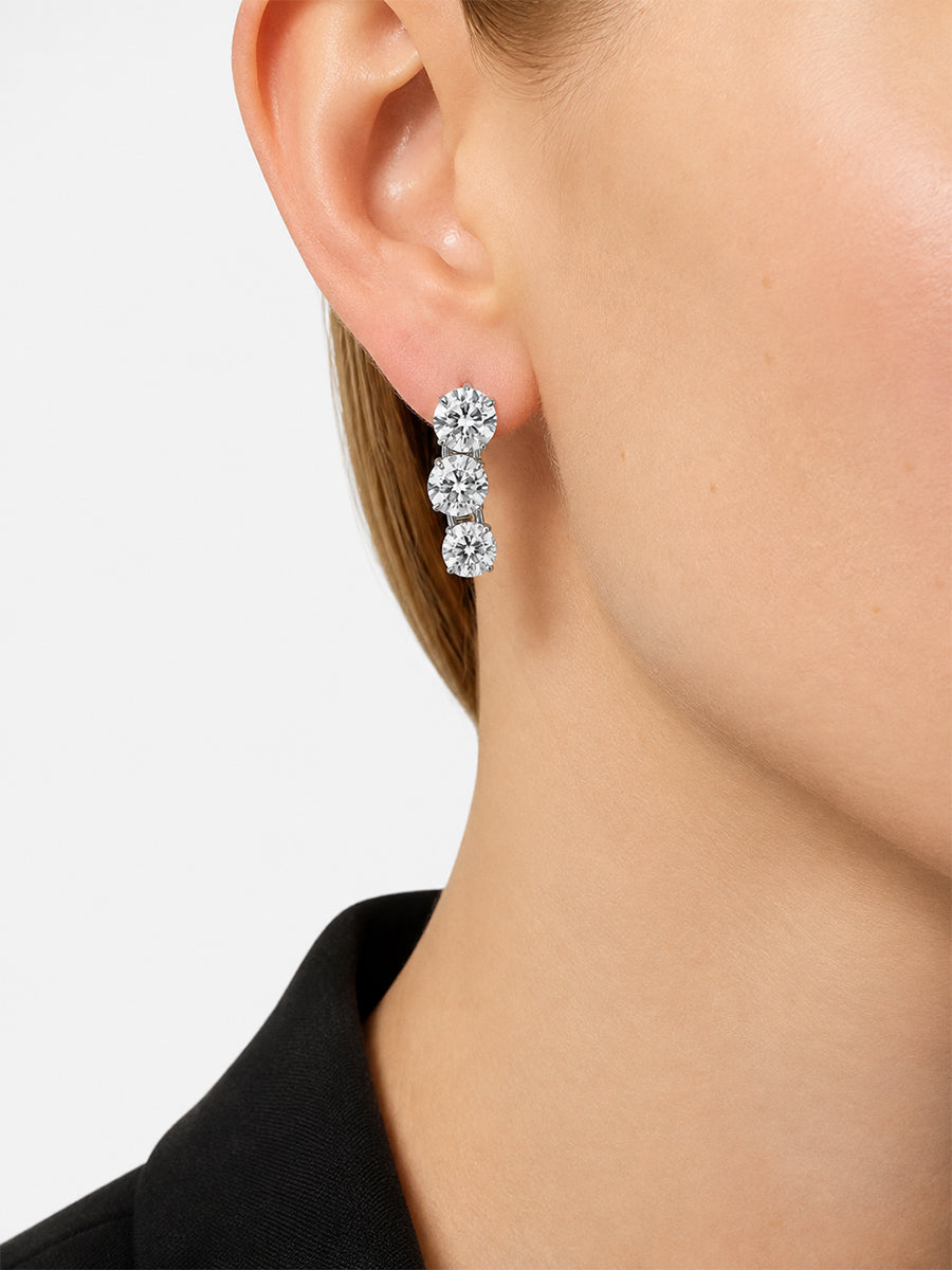 Stud Earrings in Transparent/Silver