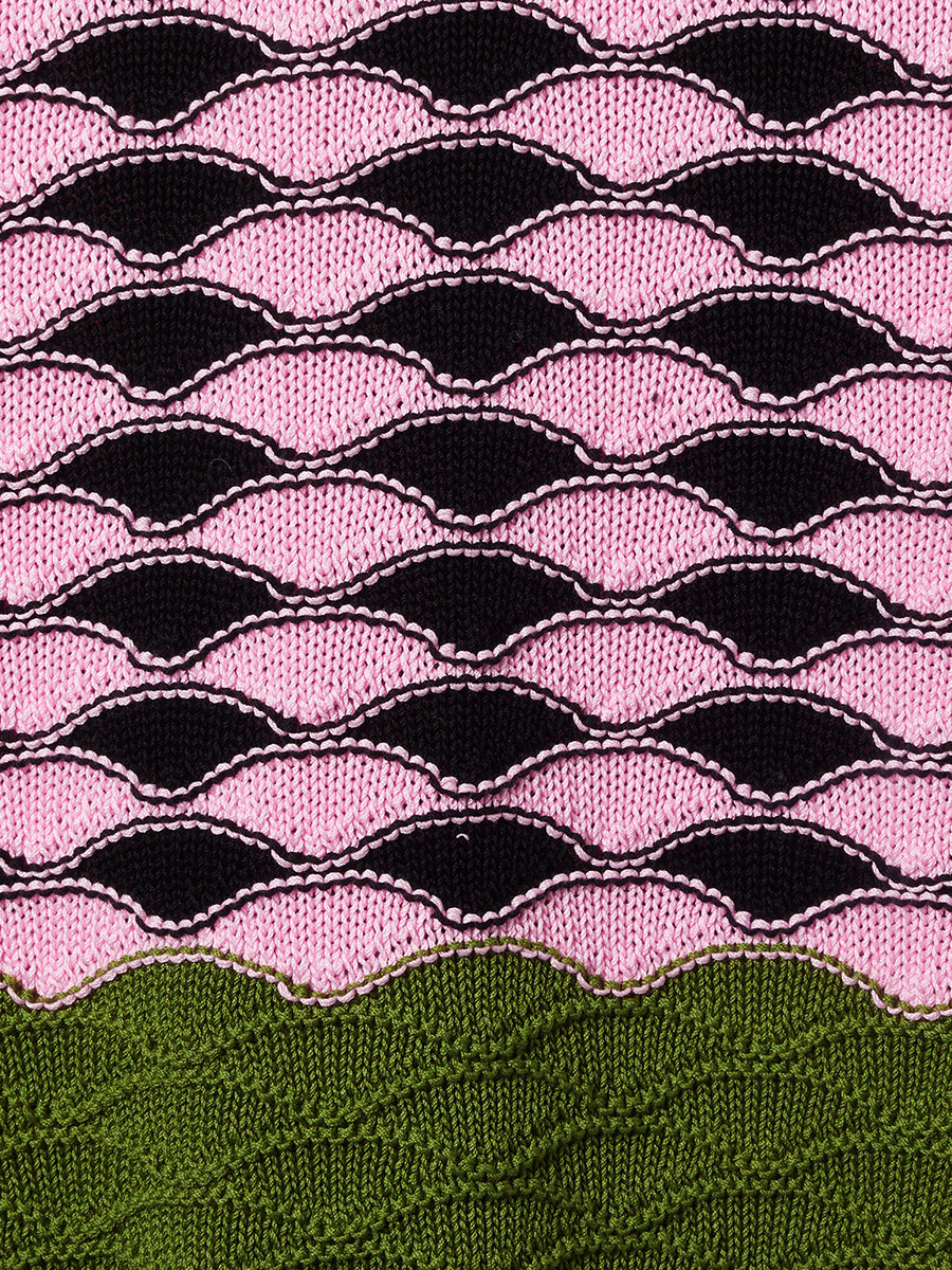 Sunset Tee in Pink and Green Stripe