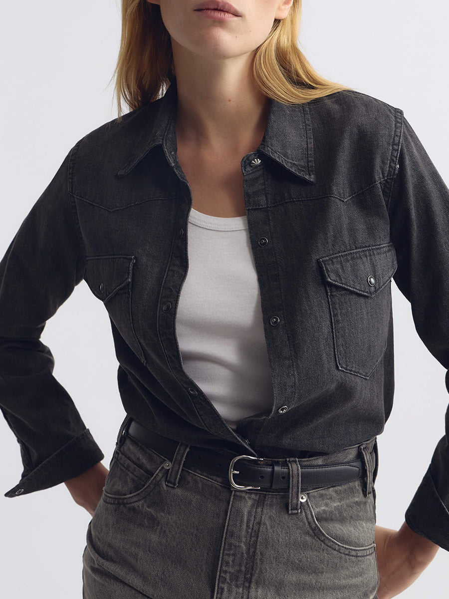 Travis Shirt in Faded Black Wash