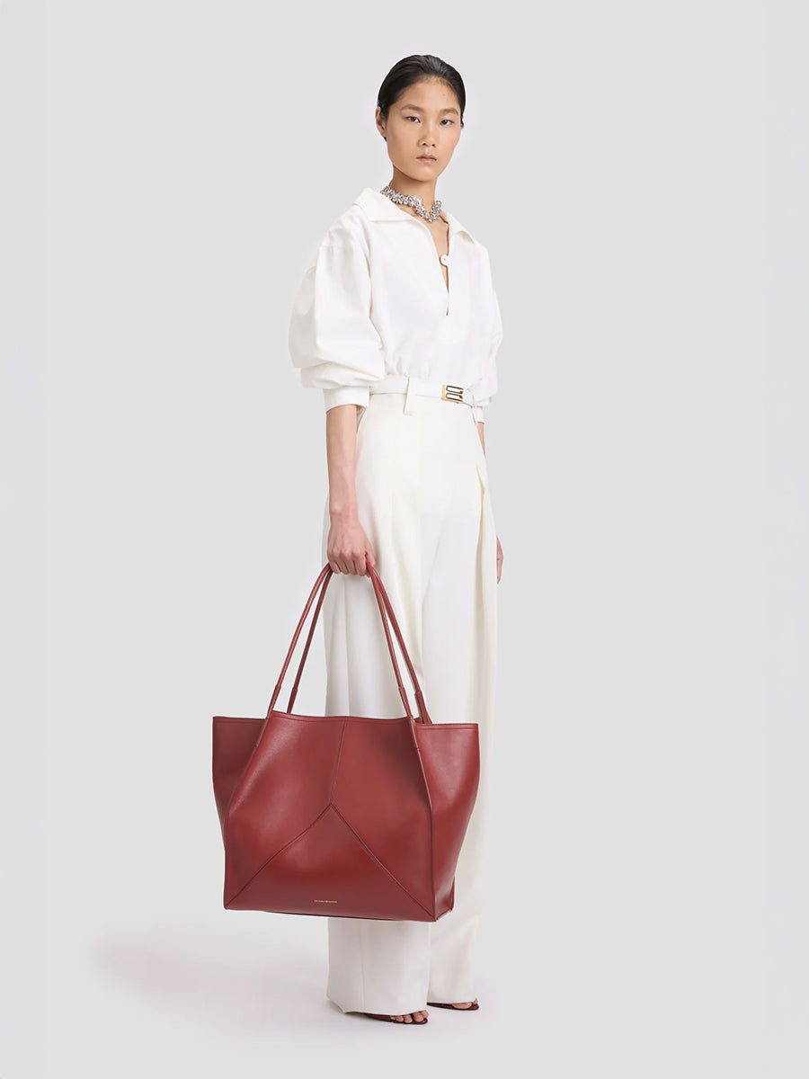 Victoria Beckham Tab Detail Denim Top in Washed White