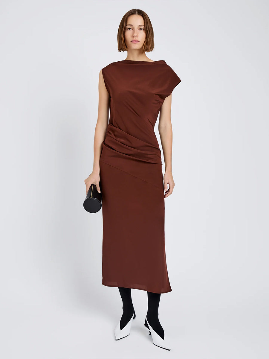 Proenza Schouler Tasa Dress in Mahogany