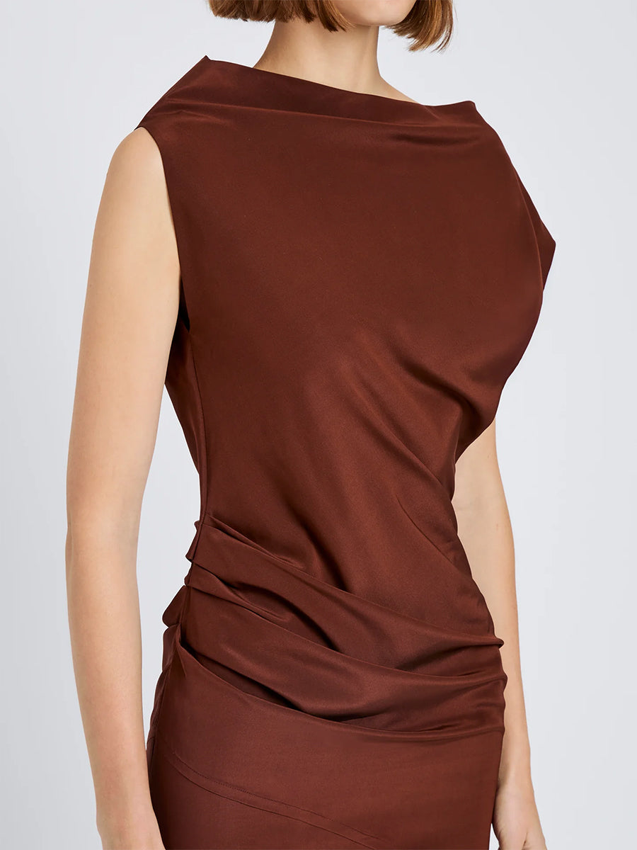Proenza Schouler Tasa Dress in Mahogany