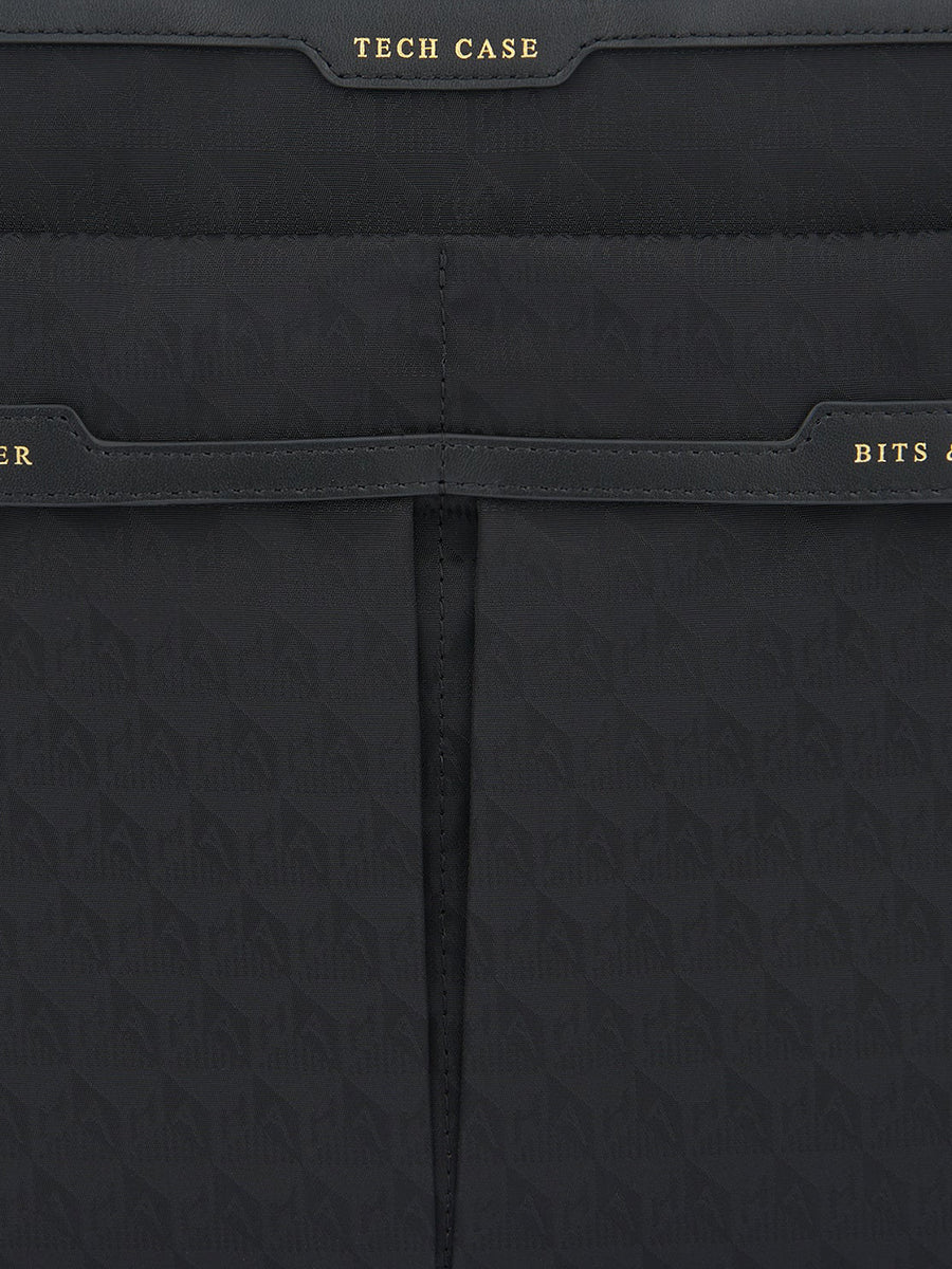 Anya Hindmarch Tech Case in AH Logo Black