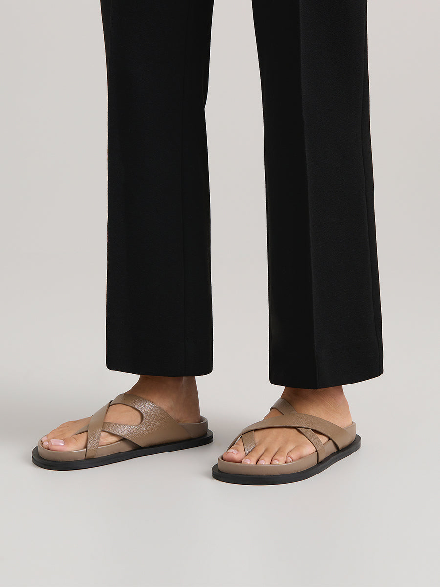 A.Emery The Claude Sandal in Caribou Pebble