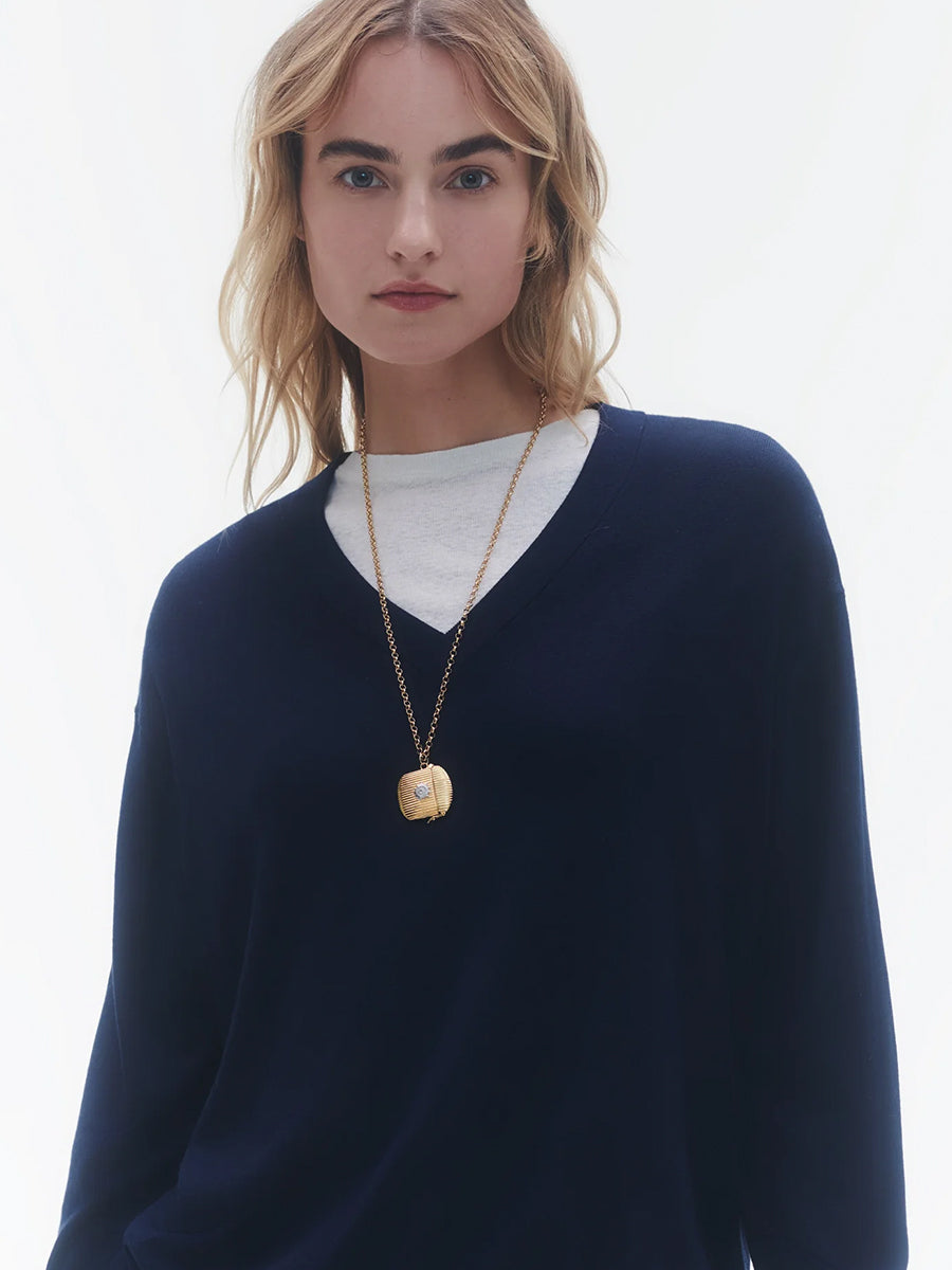 Guest in Residence The V Silk/Linen in Midnight