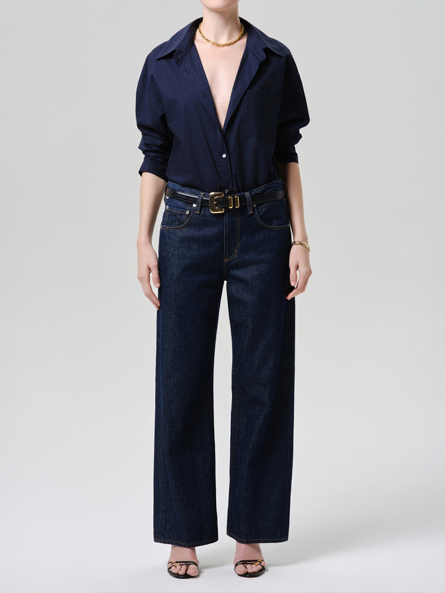 Thea Boyfriend Shirt in Navy
