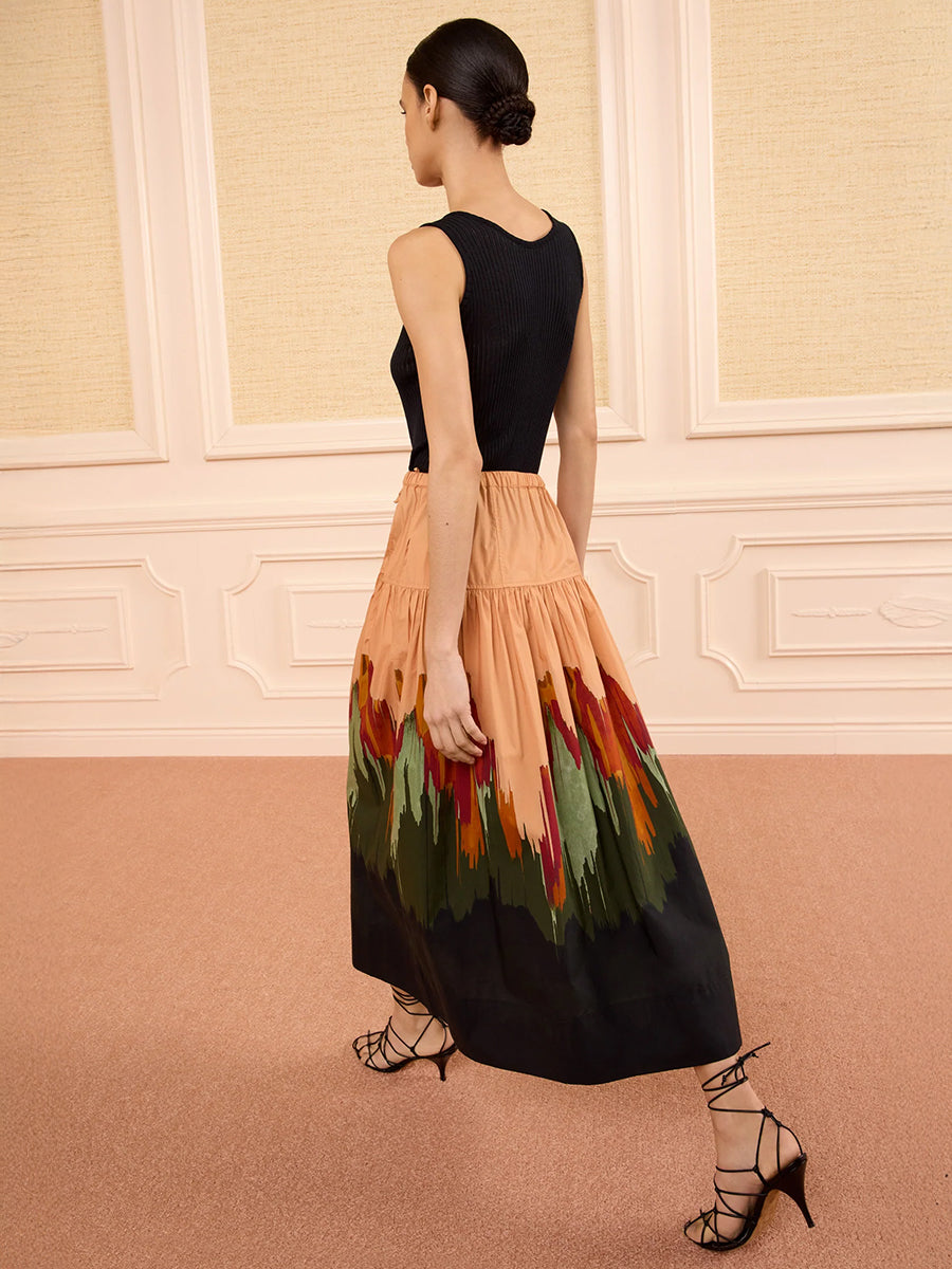 Ulla Johnson Theodora Cotton Skirt in Agate