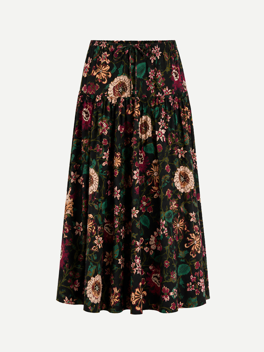 Theodora Cotton Skirt in Dahlia