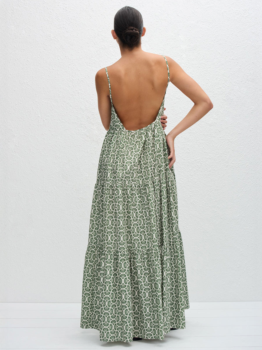 Matteau Tiered Low Back Sundress in Vetiver | Shop at Adam Heath Boutique, Perth Australia