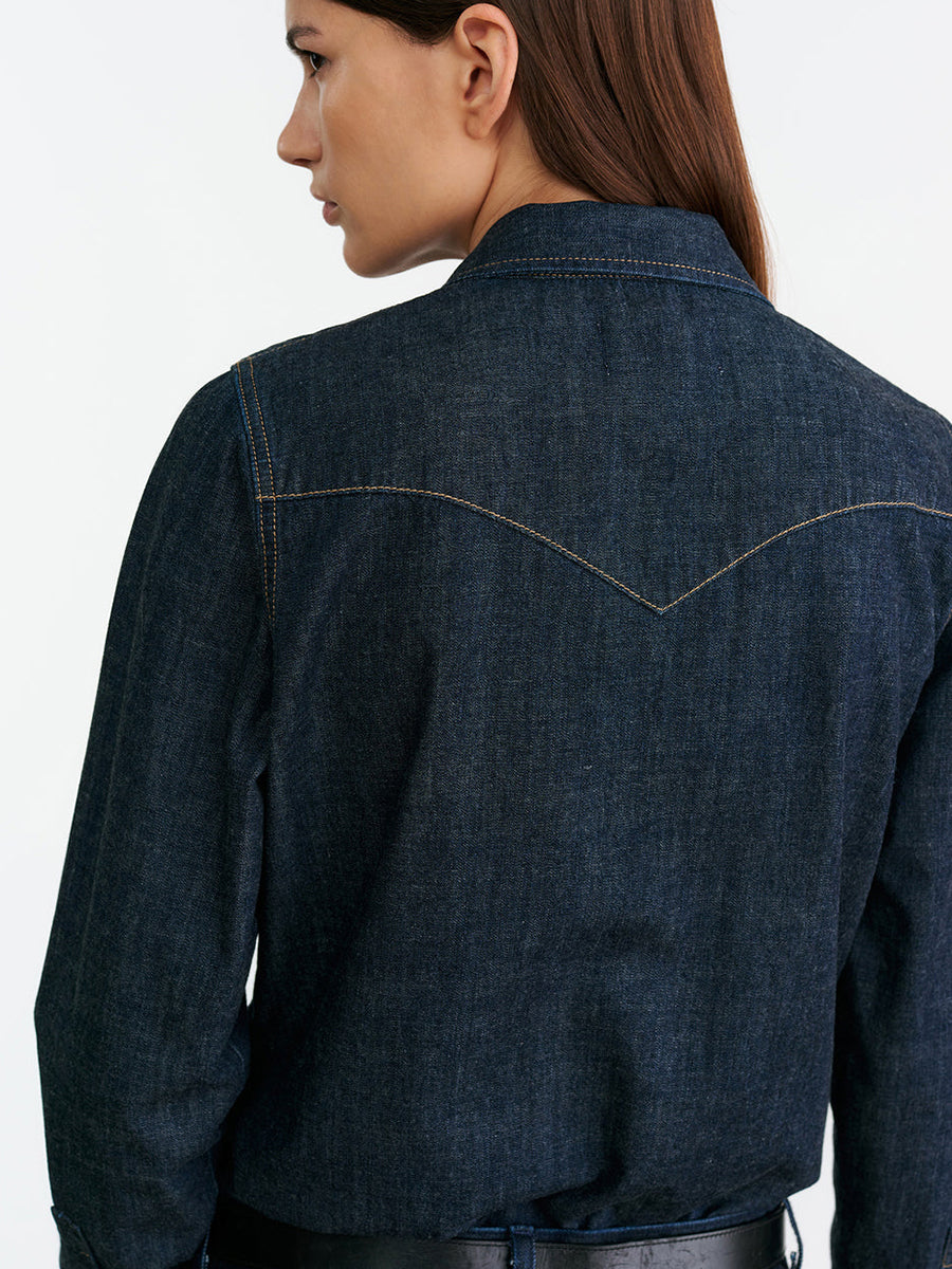 Nili Lotan Travis Shirt in Indigo Rinse | Shop Now at Adam Heath In Store and Online, Western Australia