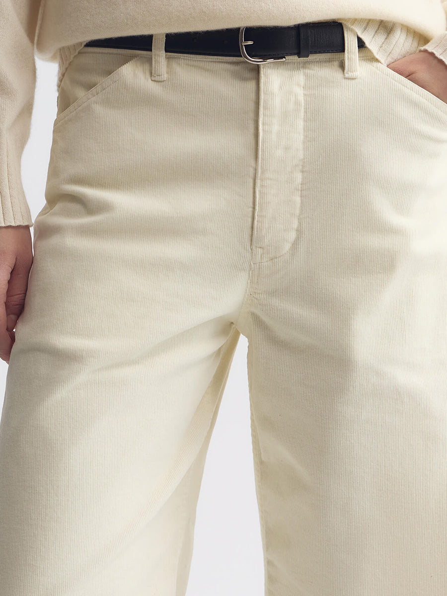Nili Lotan Tribeca Cordory Pant in Stone
