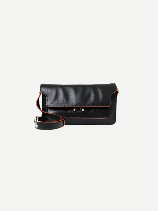 Trunk Soft Medium Leather Shoulder Bag in Black - Marni