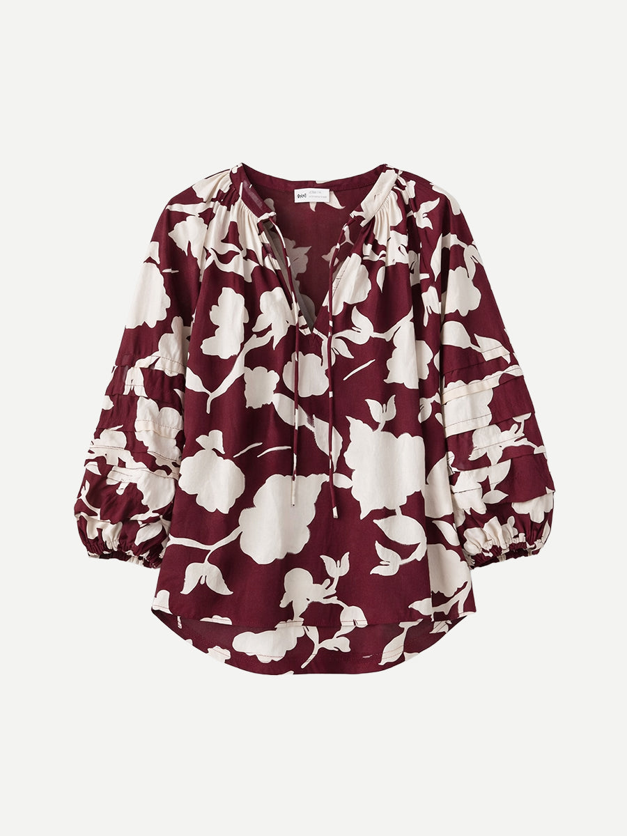 Tule Top in Paz Floral Fig