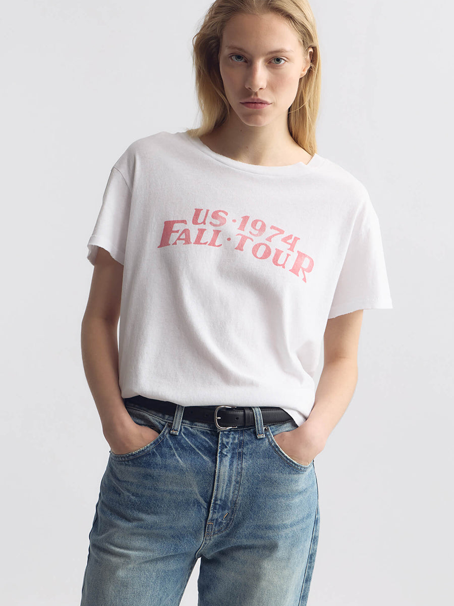 Nili Lotan US 1974 Printed Brady Tee in White Print Tee