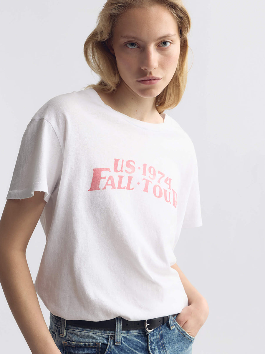 Nili Lotan US 1974 Printed Brady Tee in White Print Tee