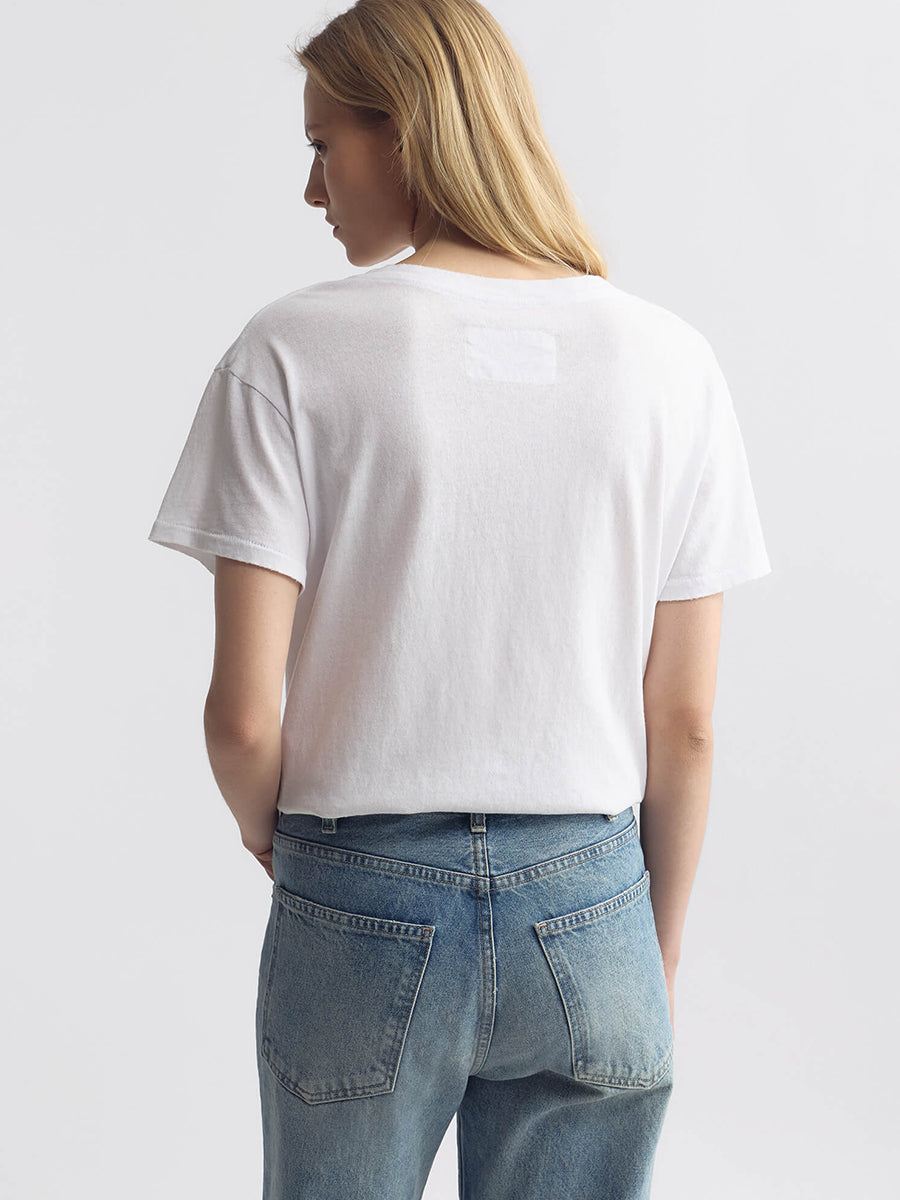 US 1974 Printed Brady Tee in White Print Tee