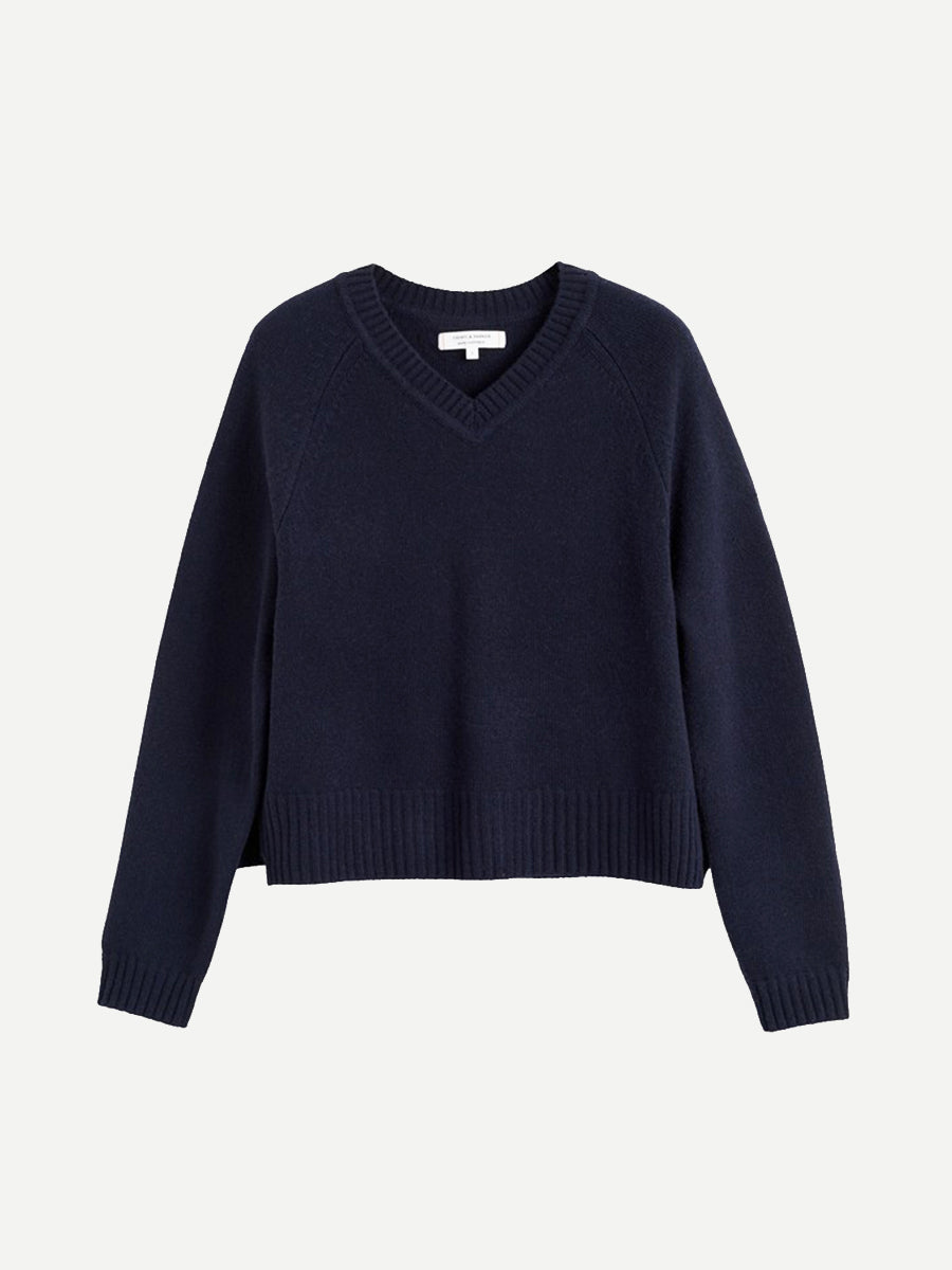 Chinti & Parker V-Neck Sweater in Navy