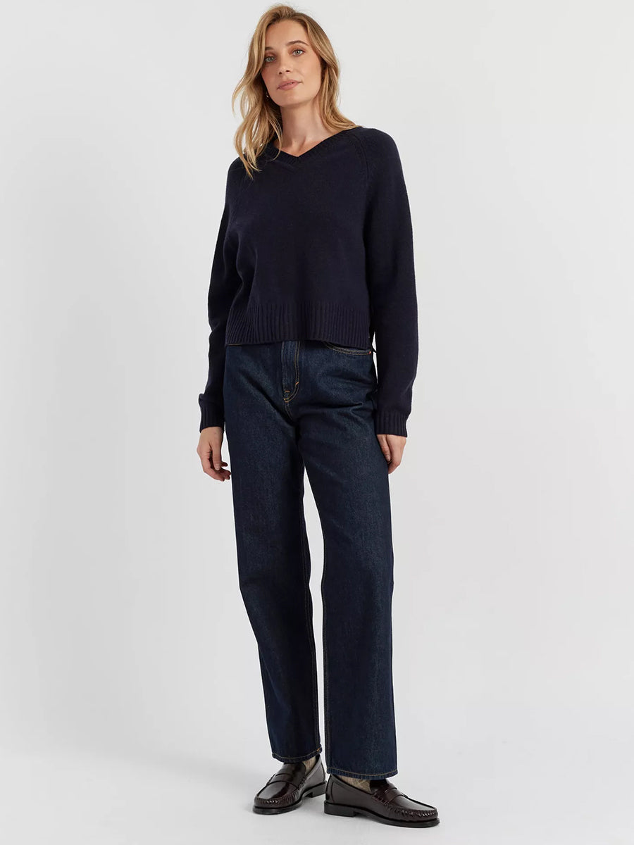 Chinti & Parker V-Neck Sweater in Navy