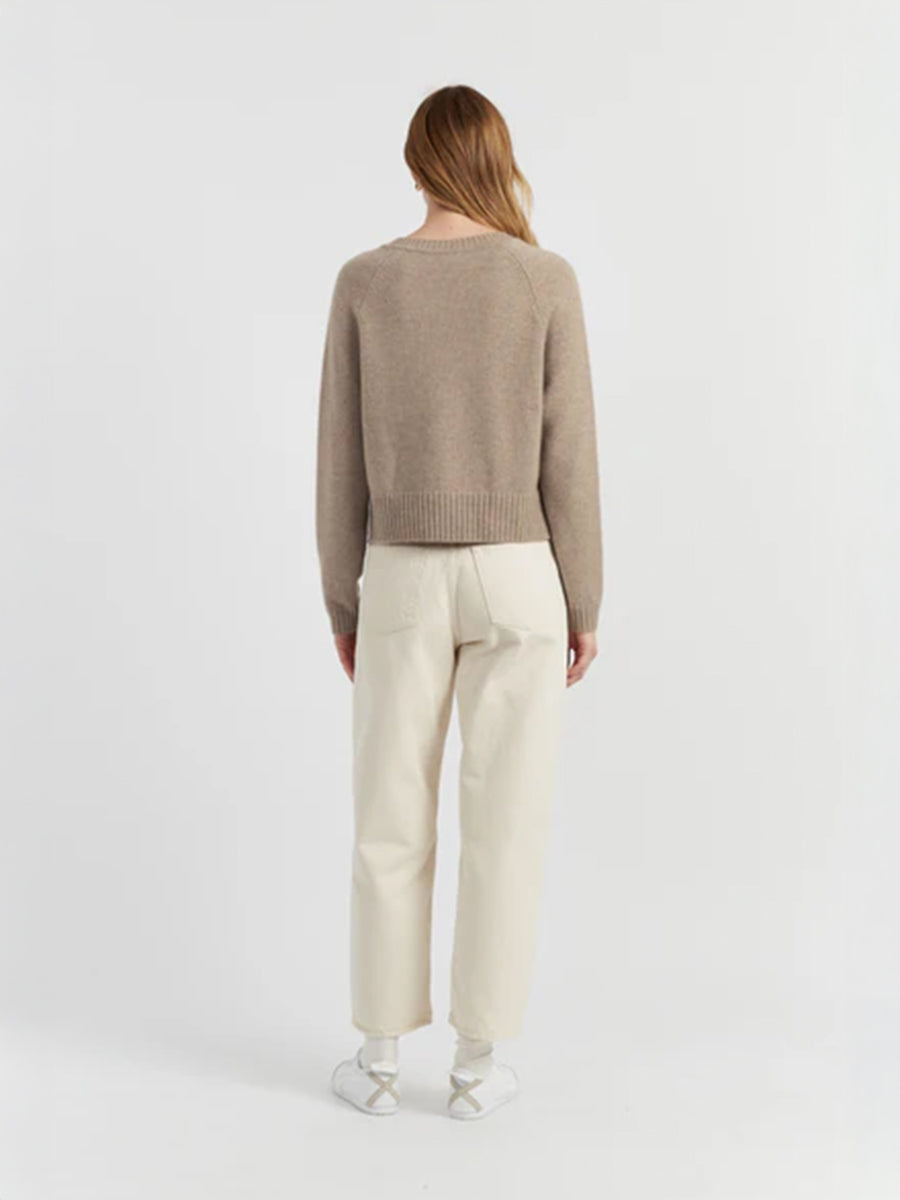 Chinti and Parker V-Neck Sweater in Warm Oatmeal