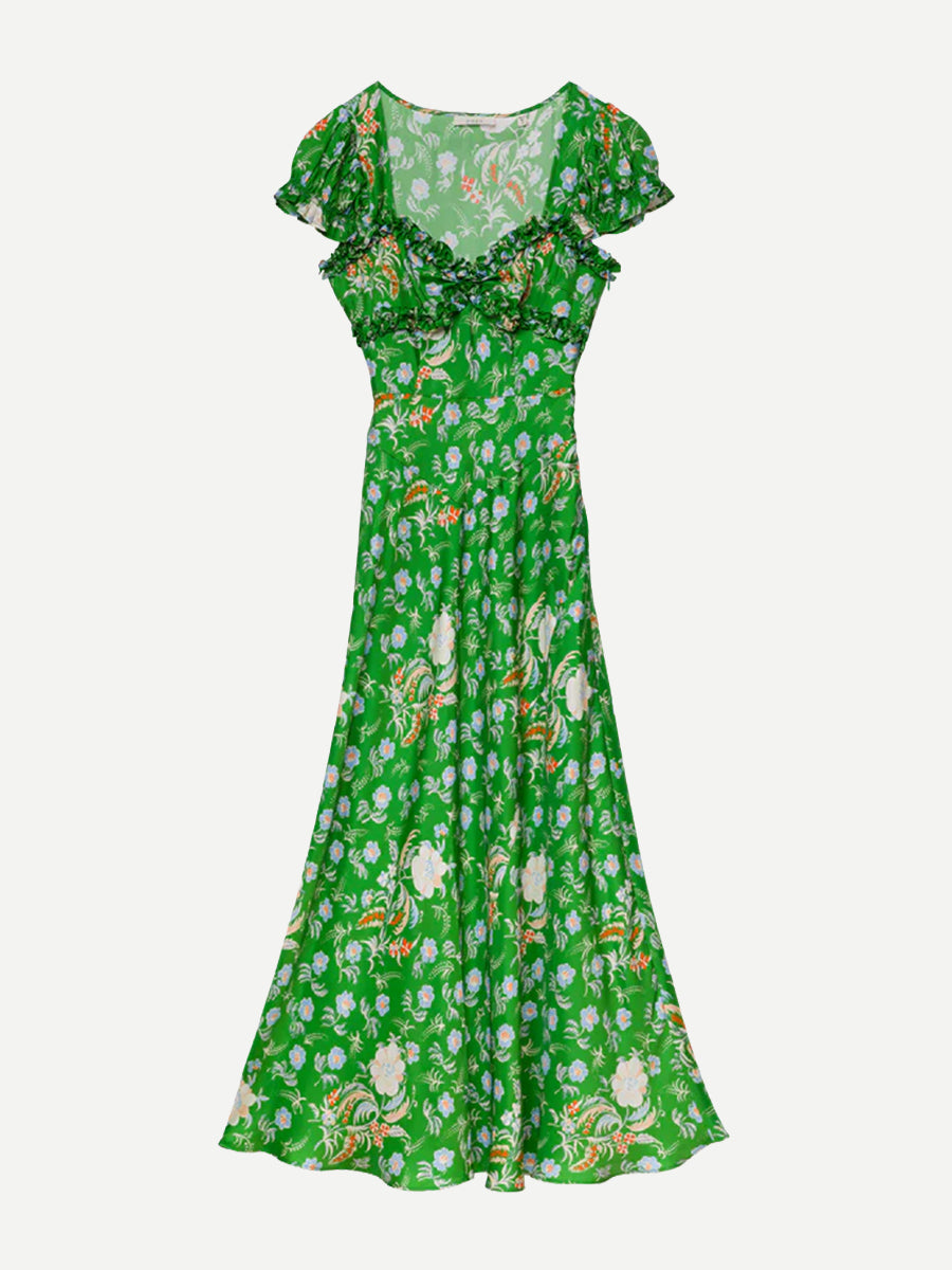 Doen | Valerine Dress in Emerald Hollyhock Hills