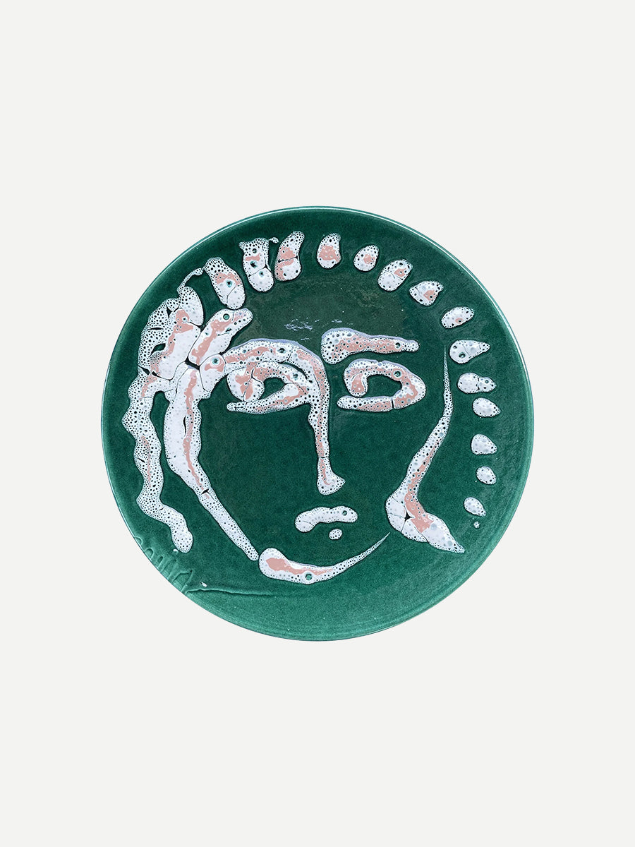 Alex and Trahanas Verde Ceramic Serving Face Plate