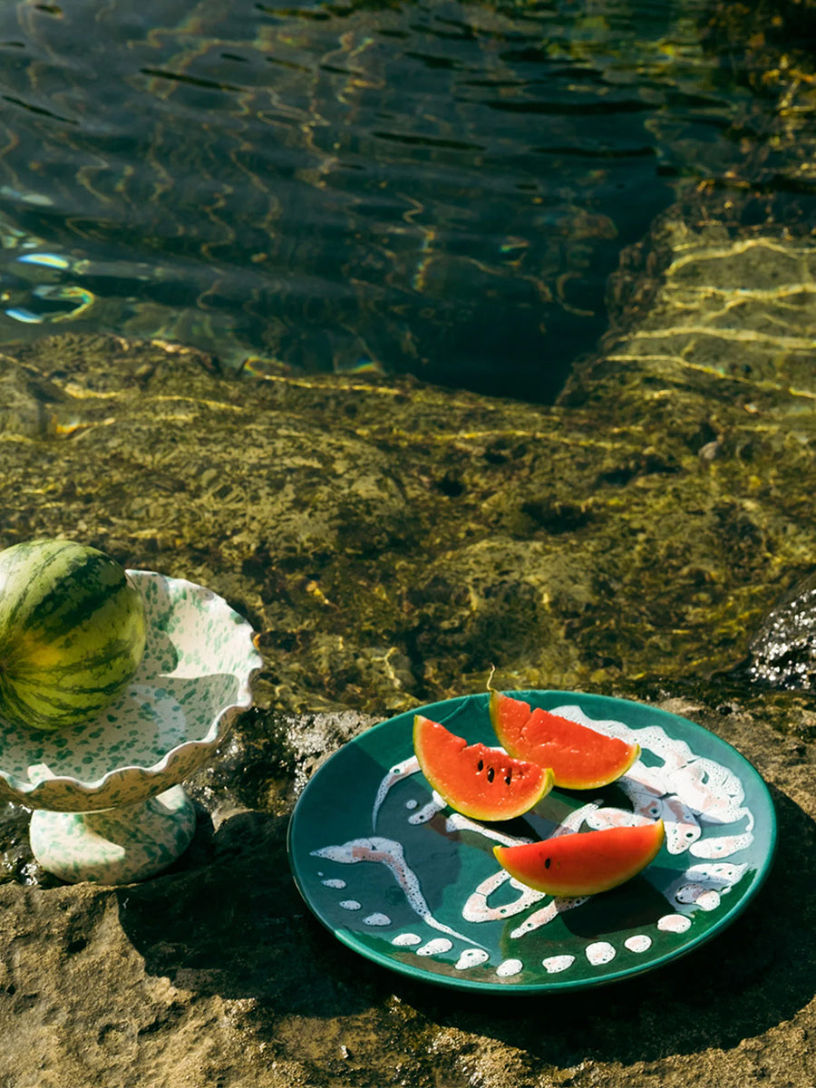 Alex and Trahanas Verde Ceramic Serving Face Plate