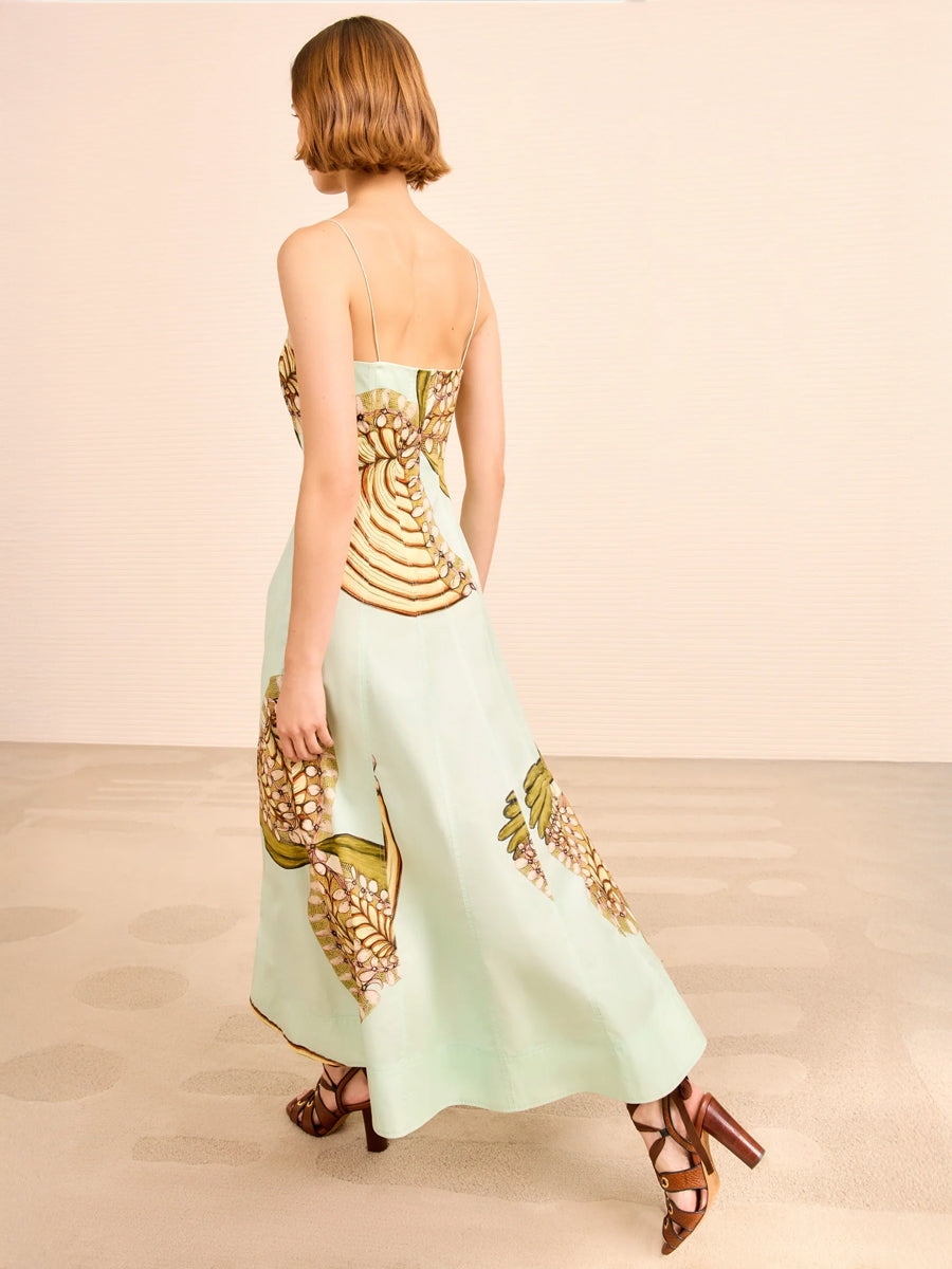 Vesela Cami Midi Dress in Water Blossoms