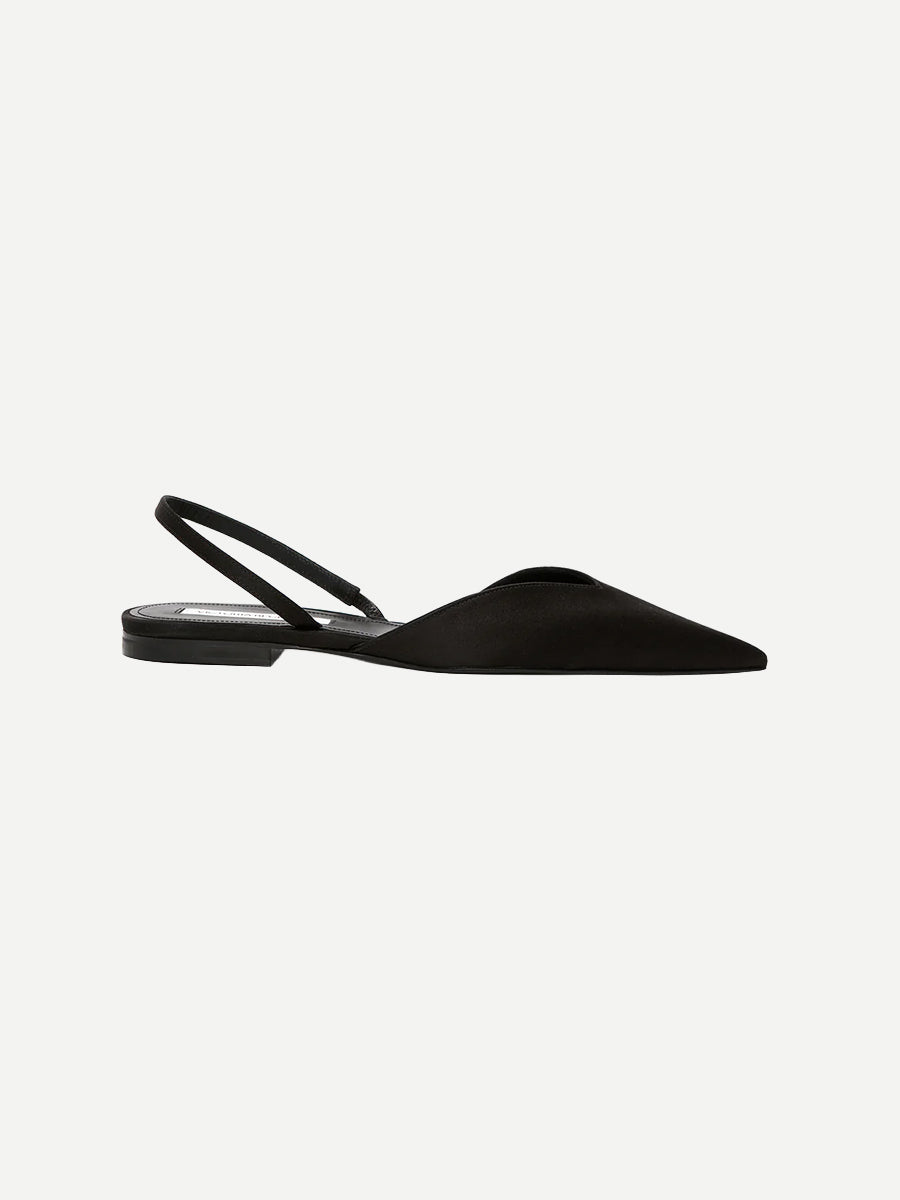 Victoria Beckham Victoria Angle Halter Back Flat in Black