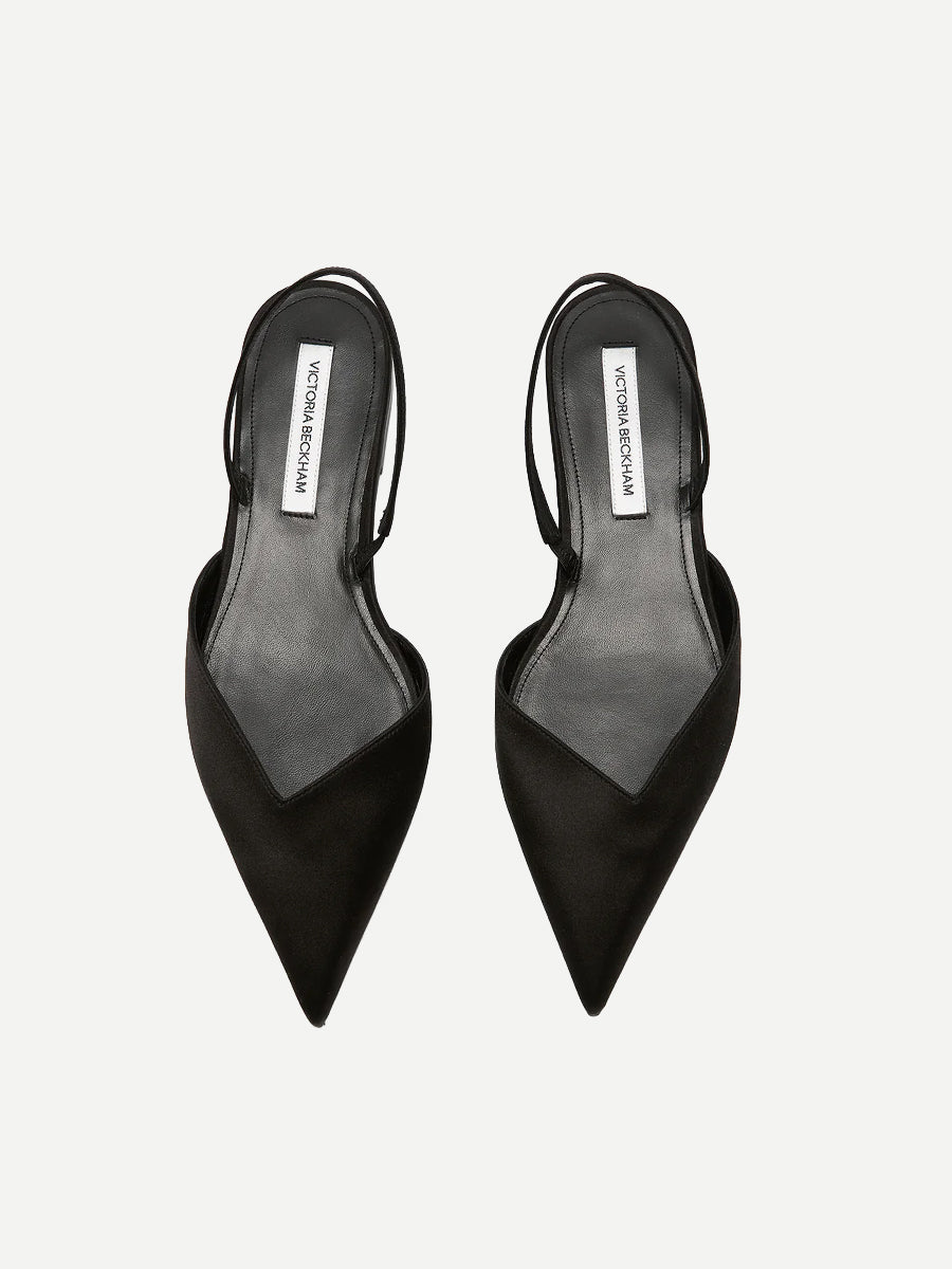 Victoria Beckham Victoria Angle Halter Back Flat in Black
