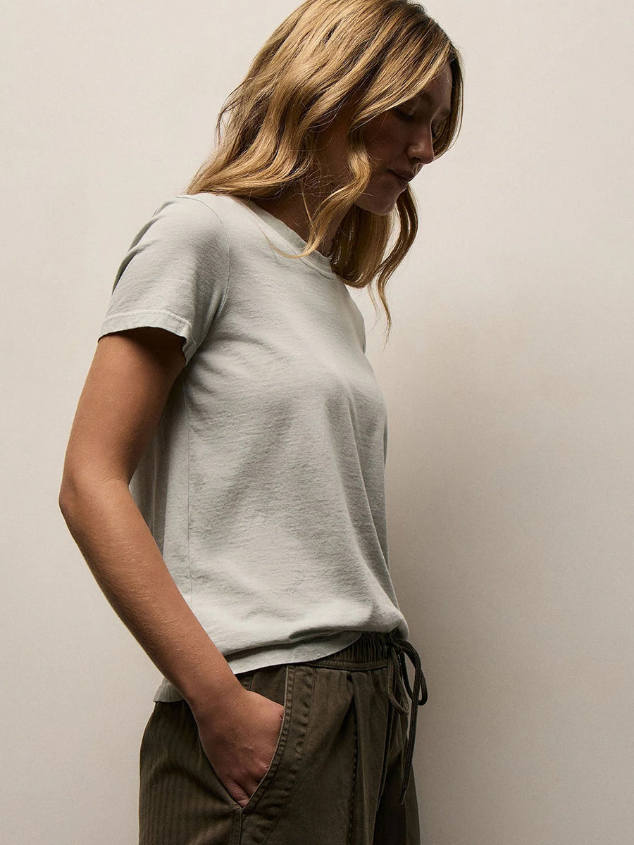James Perse Vintage Little Boy Tee in Celery Pigment