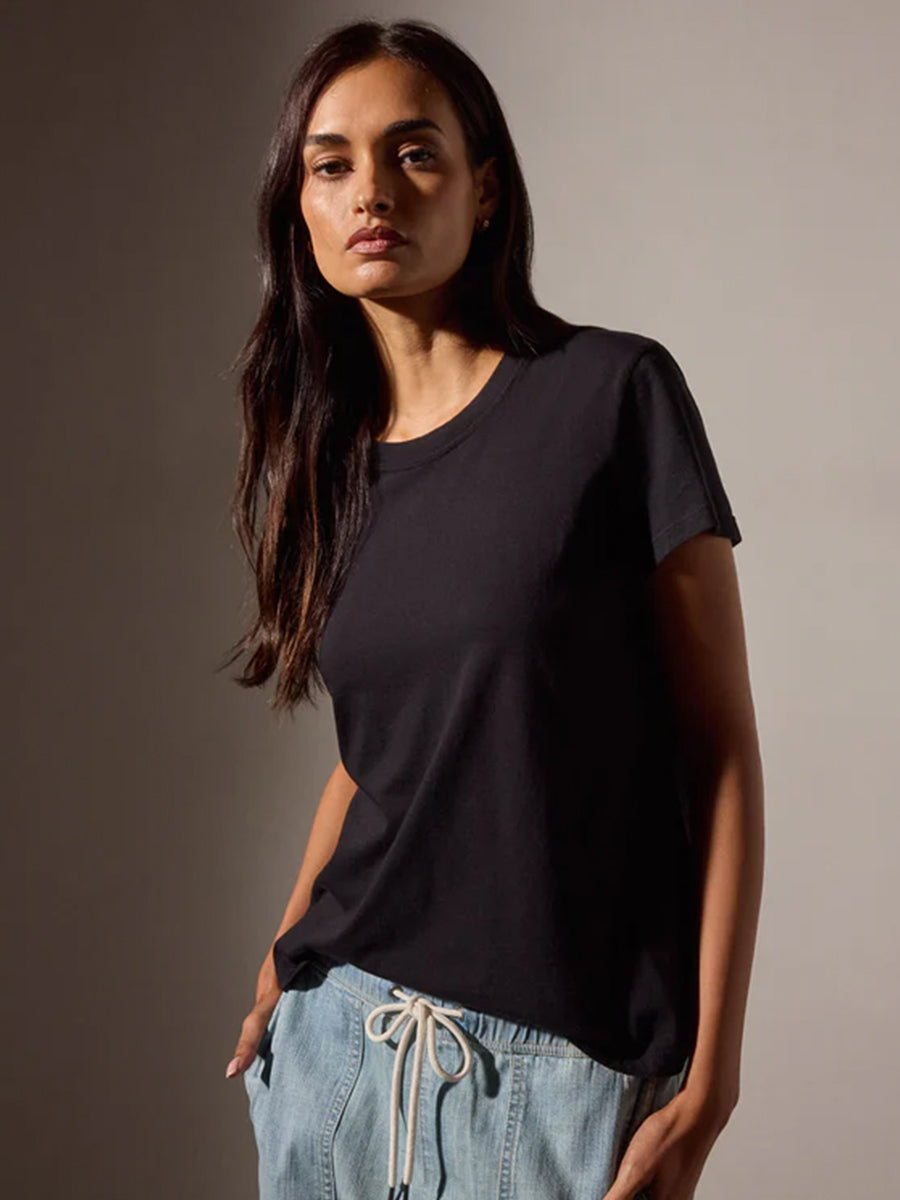 James Perse Vintage Little Boy Tee in Black