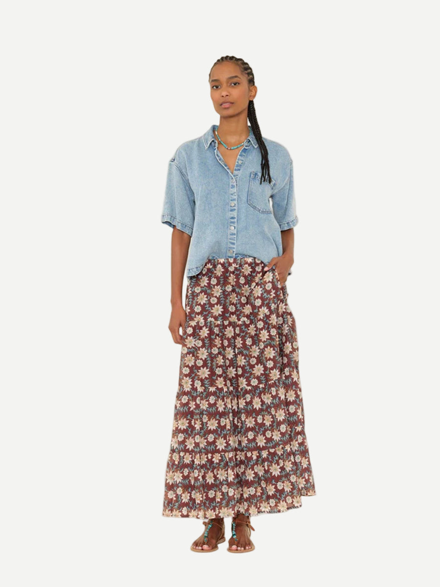 Xirena Viola Skirt in Cedar Blue