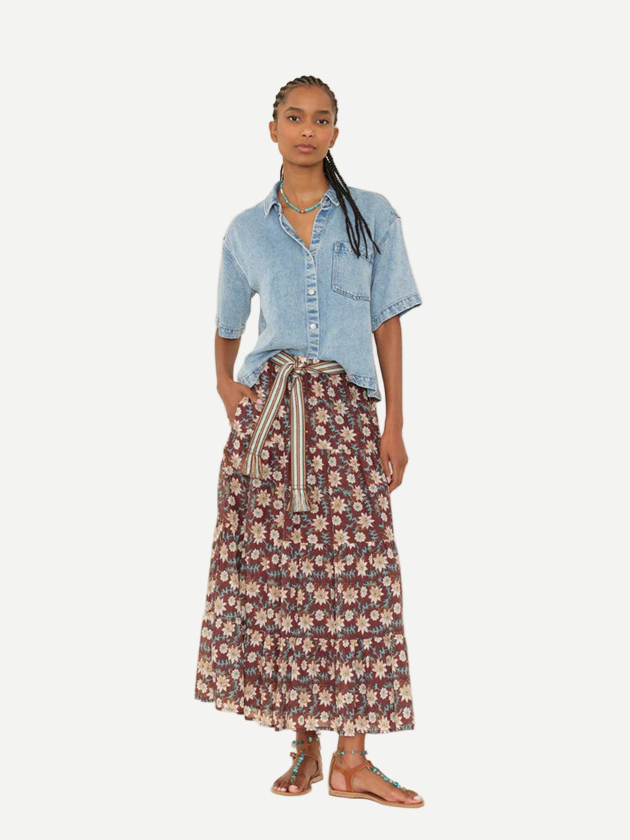 Xirena Viola Skirt in Cedar Blue