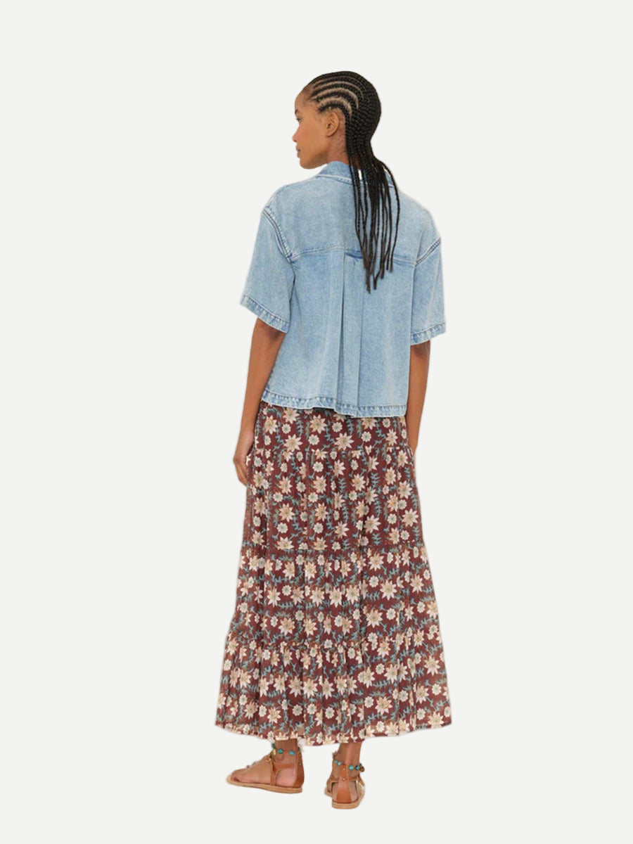 Xirena Viola Skirt in Cedar Blue