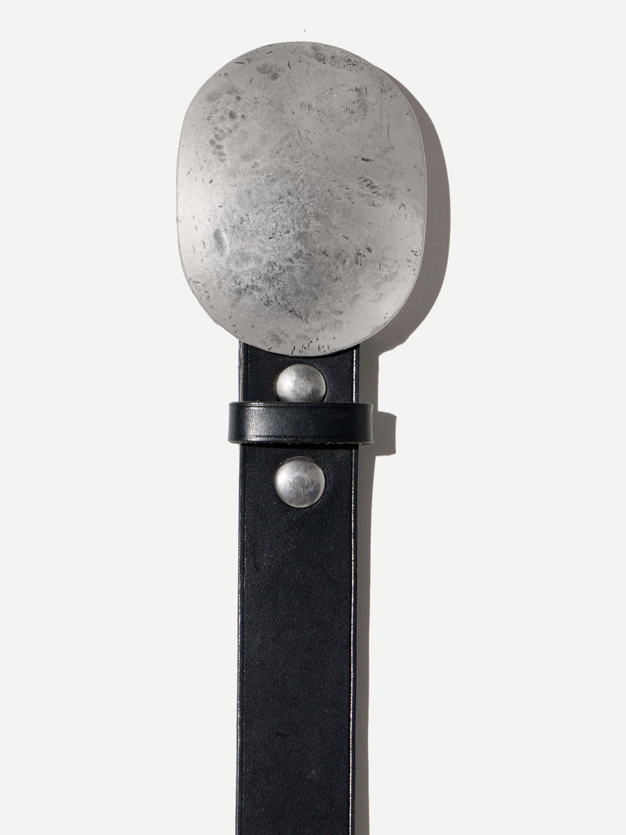 Wayne Belt in Black with Hammered Antique Silver Buckle