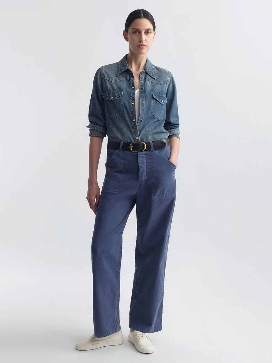 Nili Lotan Whitney Pant in Vintage Washed French Navy