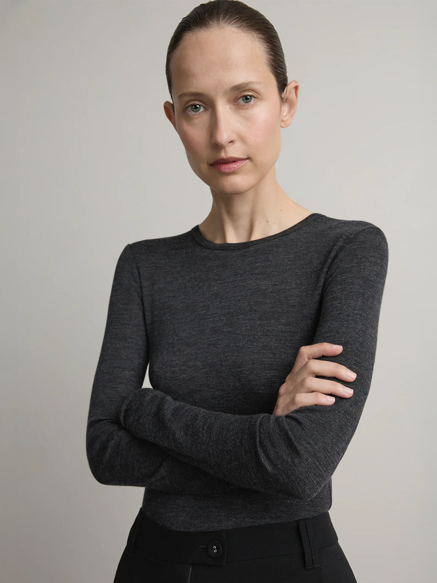 Willett Top in Charcoal Melange