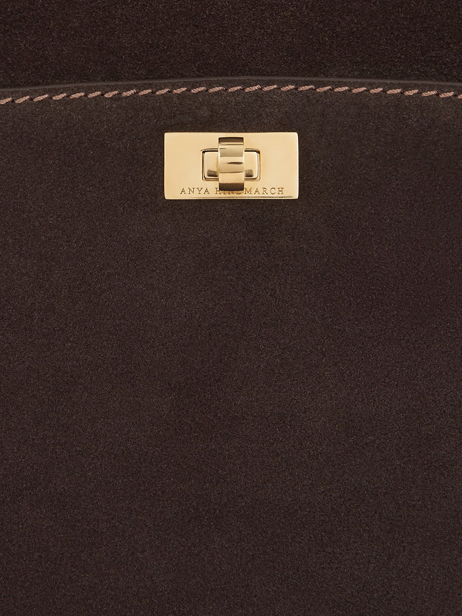 Anya Hindmarch Wilson Shoulder Bag in Truffle Suede