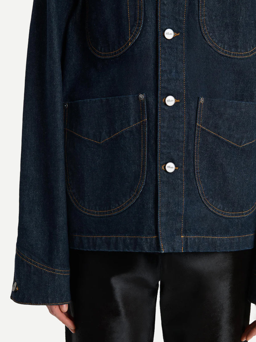 Khaite Wyatt Jacket w/Corduroy Collar