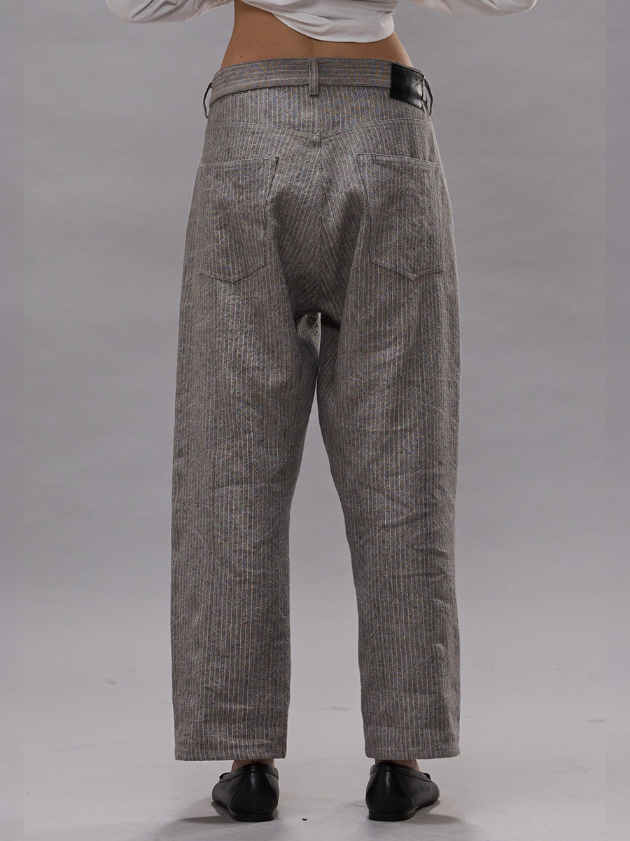 X Boyfriend Jean in Light Grey Stripe