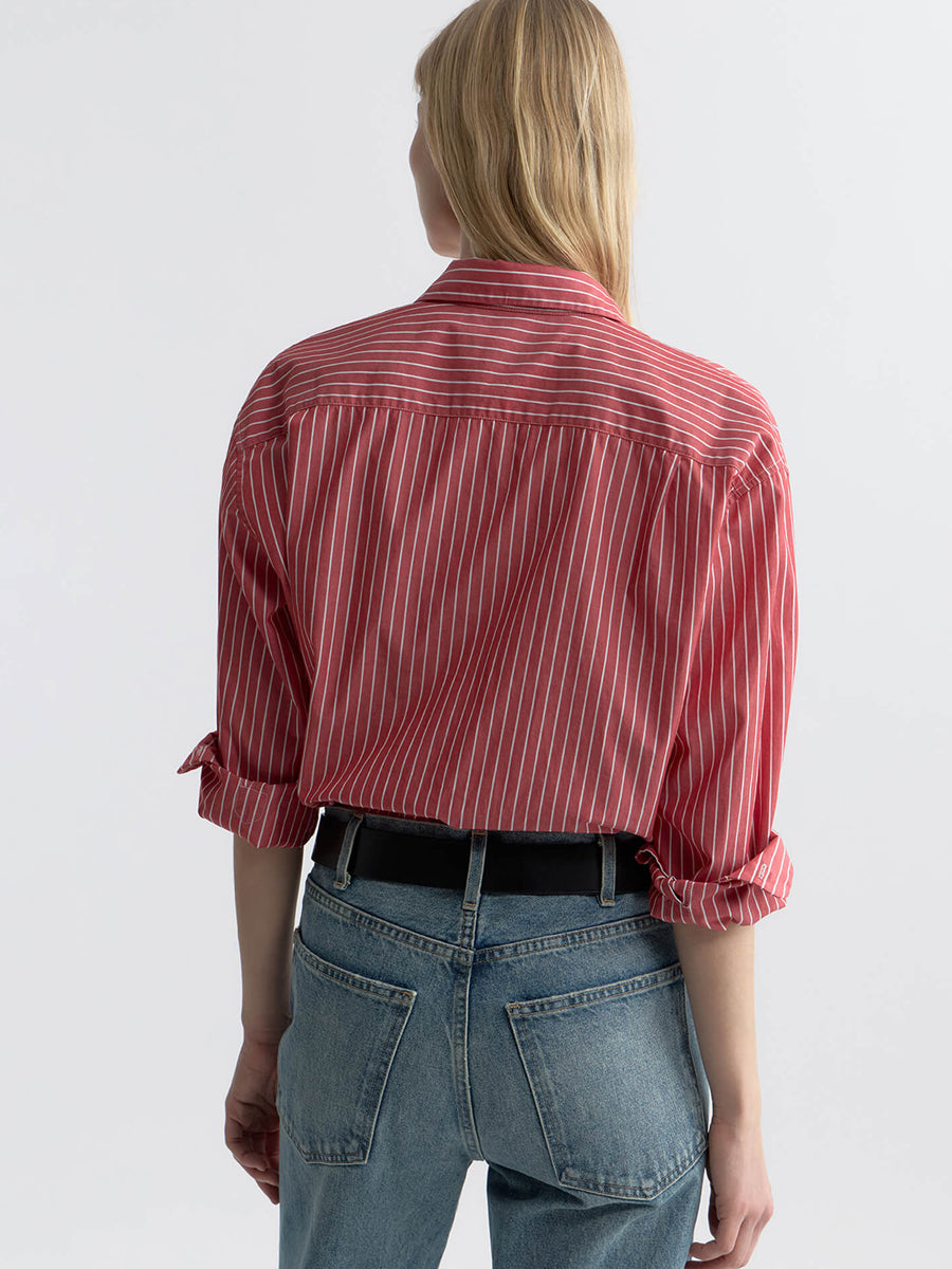Yorke Shirt in Red/White Stripe