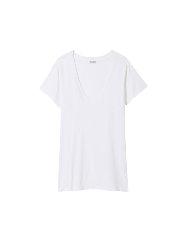 Nili Lotan Carol V-Neck Tee Shirt in White