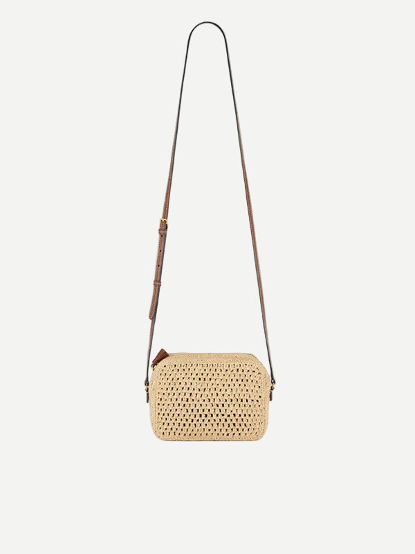 Anya Hindmarch Cross Body Eyes in Natural Raffia