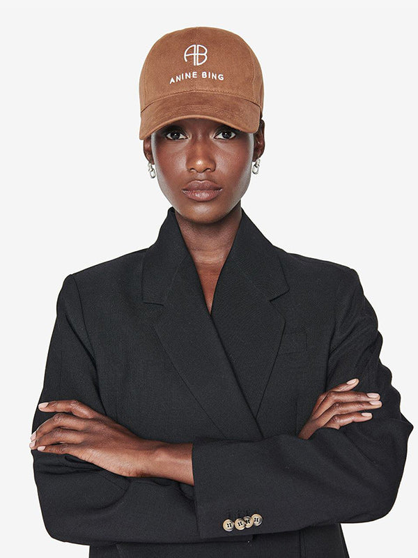 Anine Bing Jeremy Baseball Cap in Dark Camel