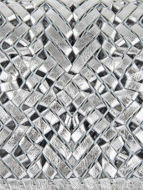 Anya Hindmarch The Neeson Tassel Clutch in Silver