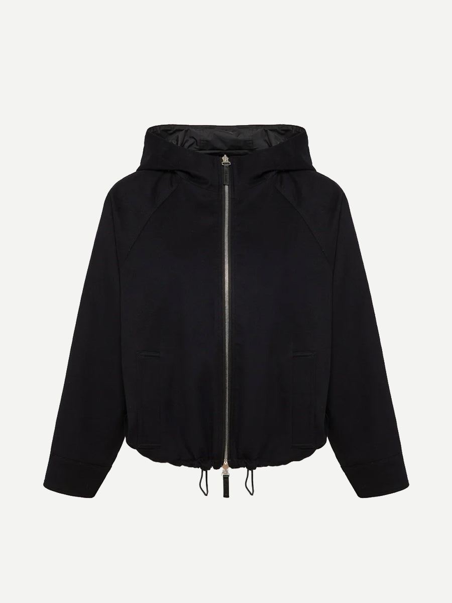 Yves Salomon Jacket 61cm Loro Piana Fabric in Noctis