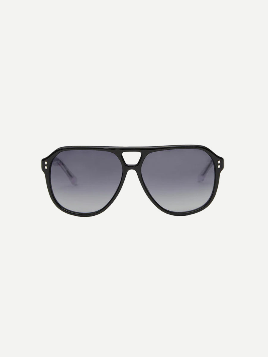Isabel Marant 90s Aneya Acetate Sunglasses in Black/ Dark Grey