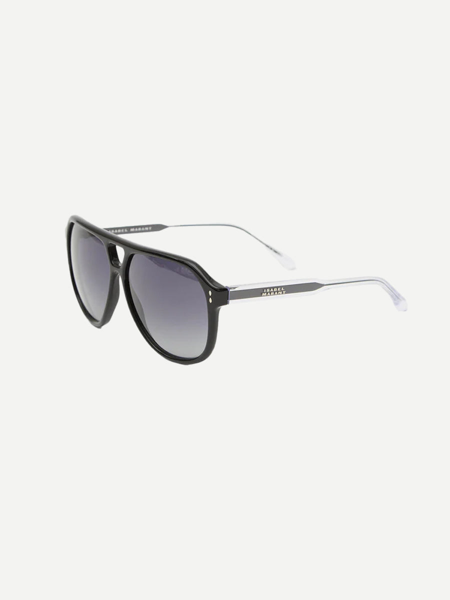 Isabel Marant 90s Aneya Acetate Sunglasses in Black/ Dark Grey