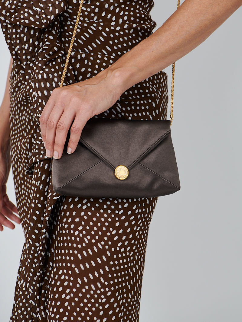 Dries Van Noten Envelope Bag in Dark Brown