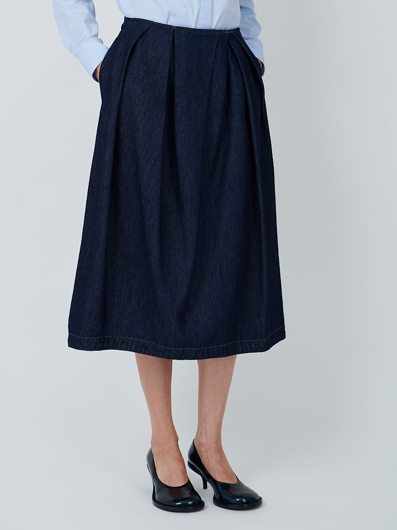 Dries Van Noten Sonista Denim Skirt in Indigo